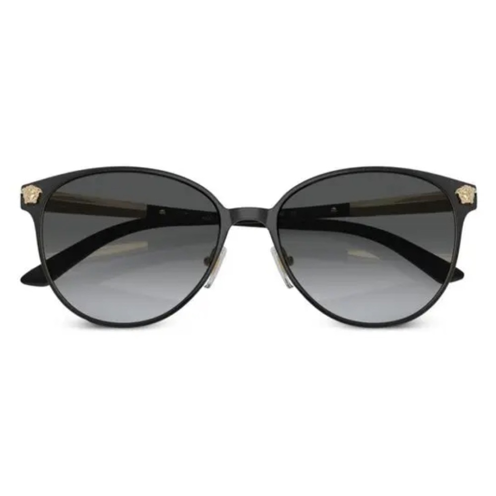 Versace VE2168 Sunglasses black frames polarized lenses gold Medusa temples